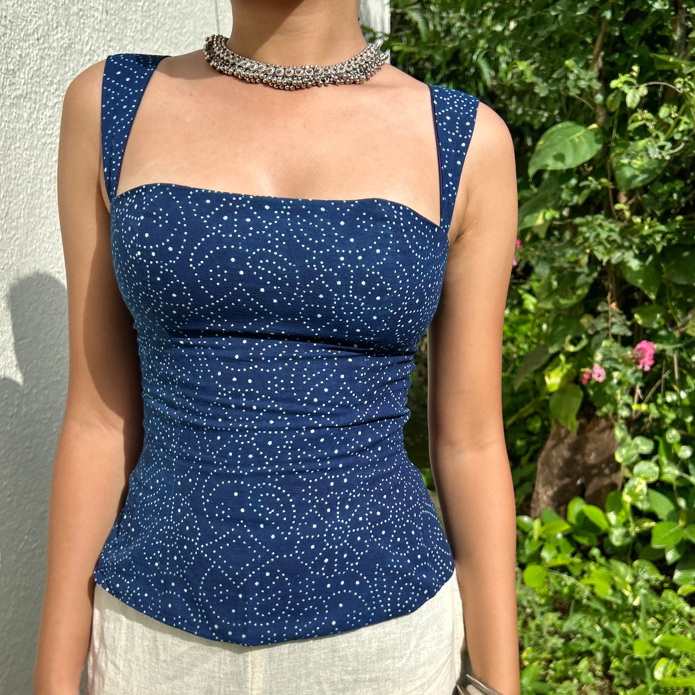 Bandhani Blue Circe Cami - Image 3