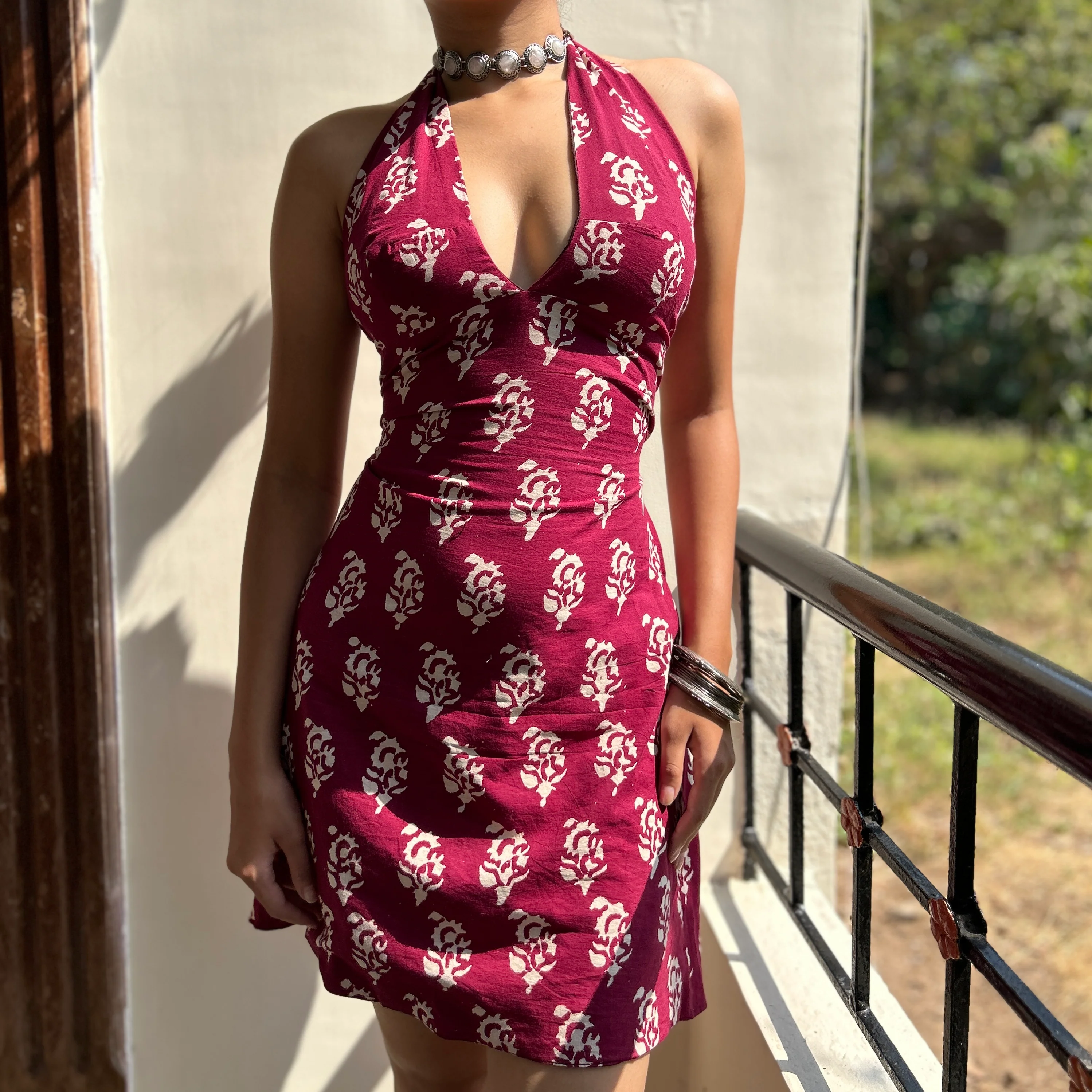Plum Iris Halter Dress - Image 4